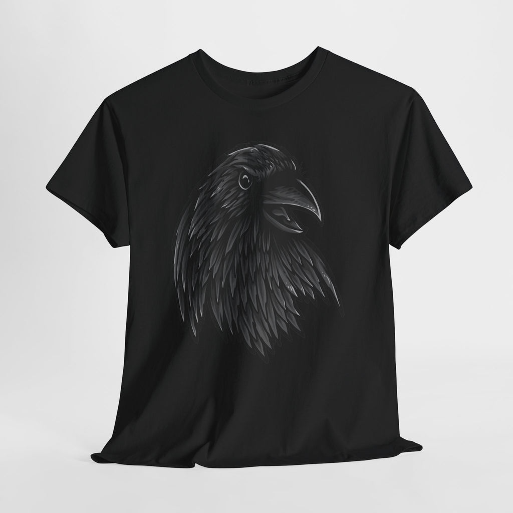 Raven Head Graphic Tee — Gothic Black Crow T-Shirt
