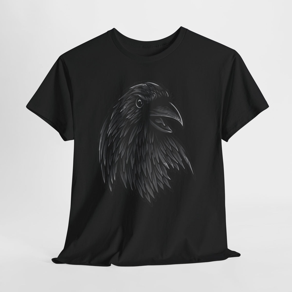 Raven Head Graphic Tee — Gothic Black Crow T-Shirt