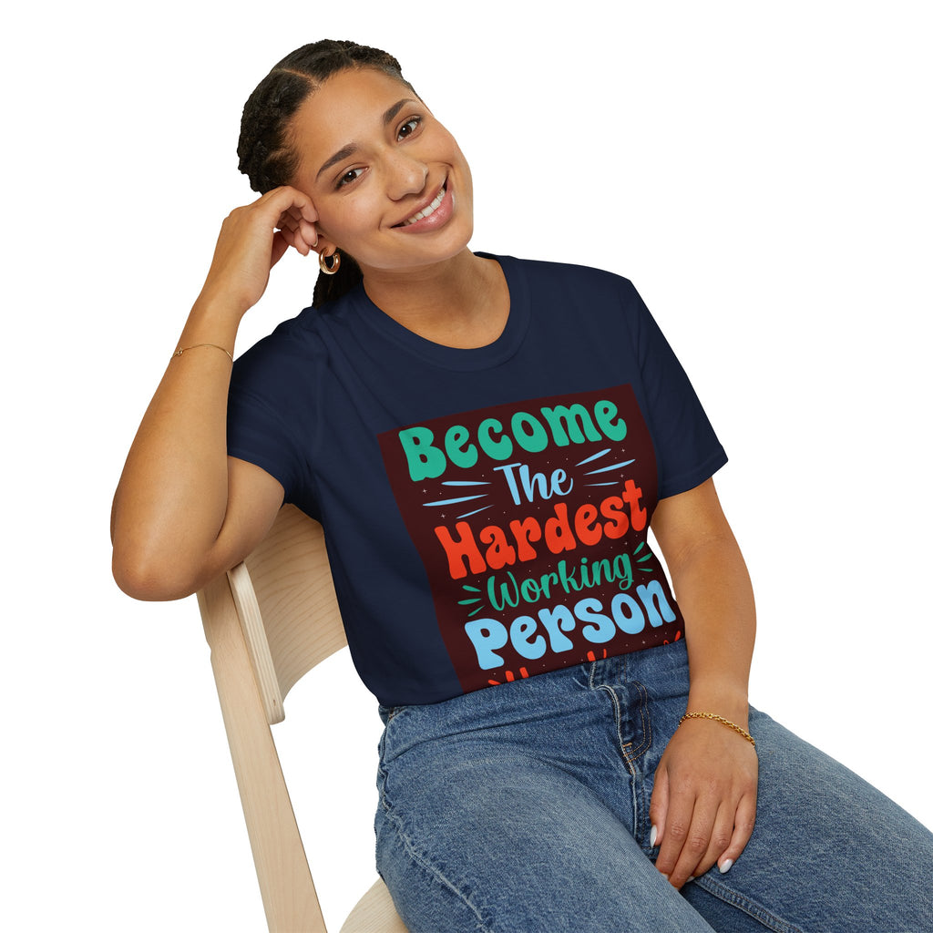 Bold Hand-Lettered Motivational Typography T-Shirt | Colorful Pep Talk Chest Print