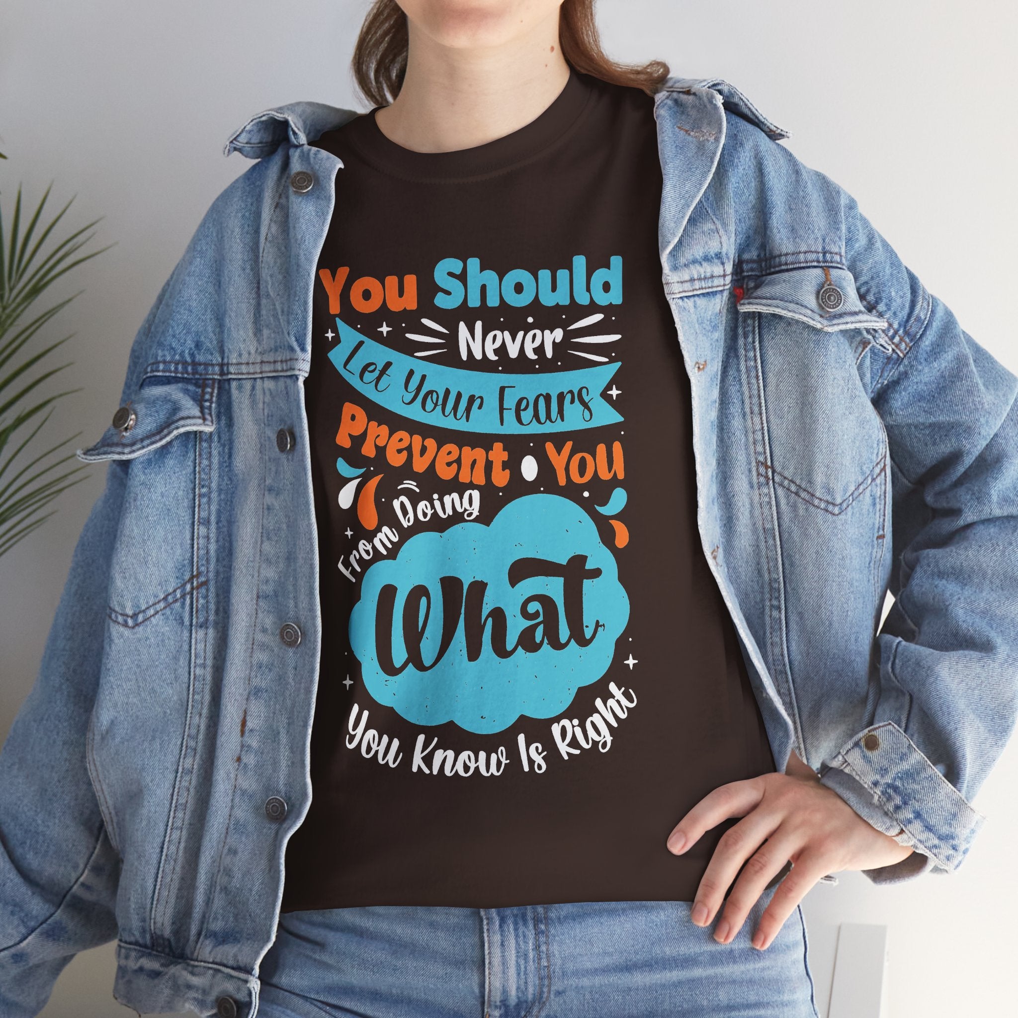 Move Past Doubt Tee | Bold Hand-Lettered Blue & Orange Typography