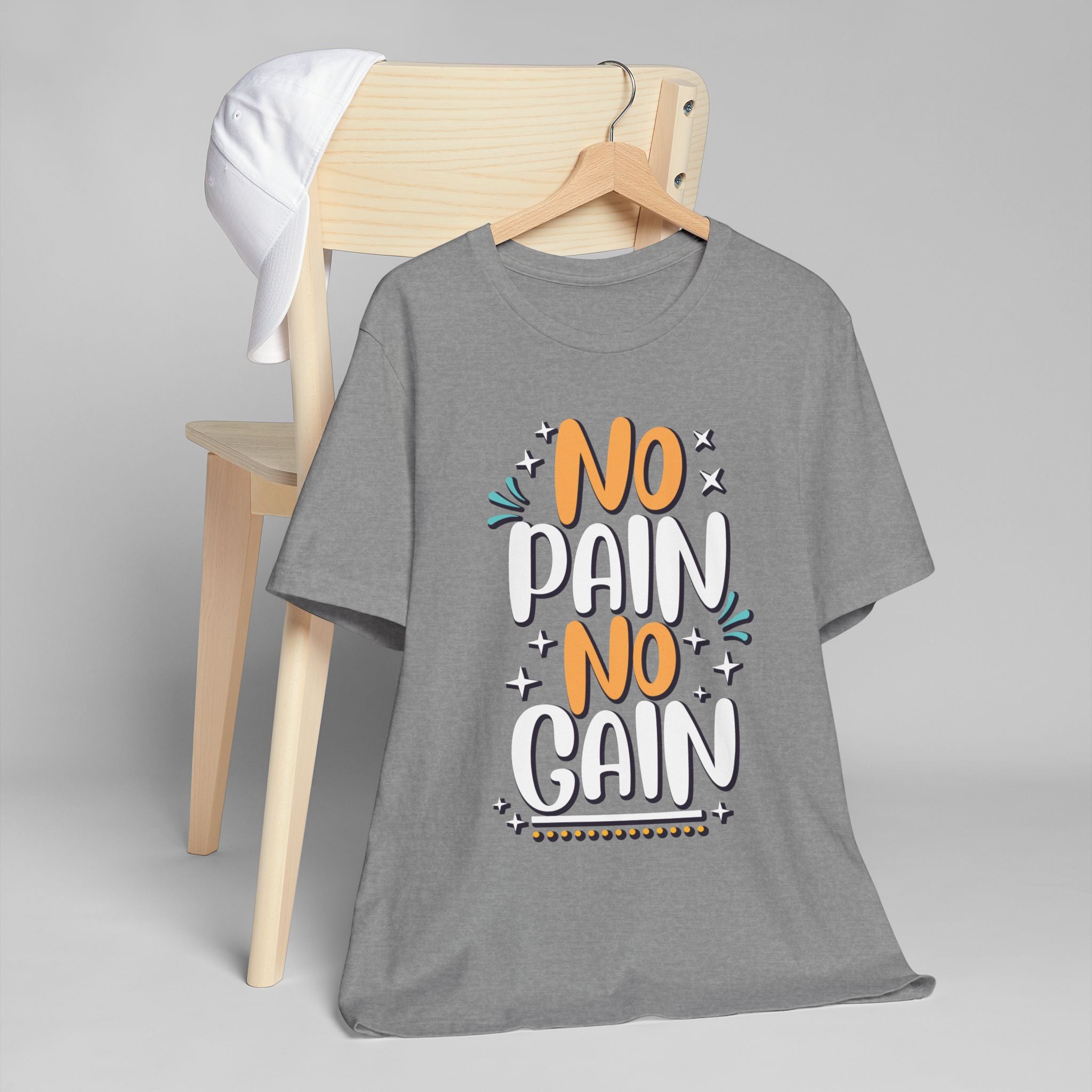 No Pain No Gain Tee | Hand-Lettered Typography T-Shirt
