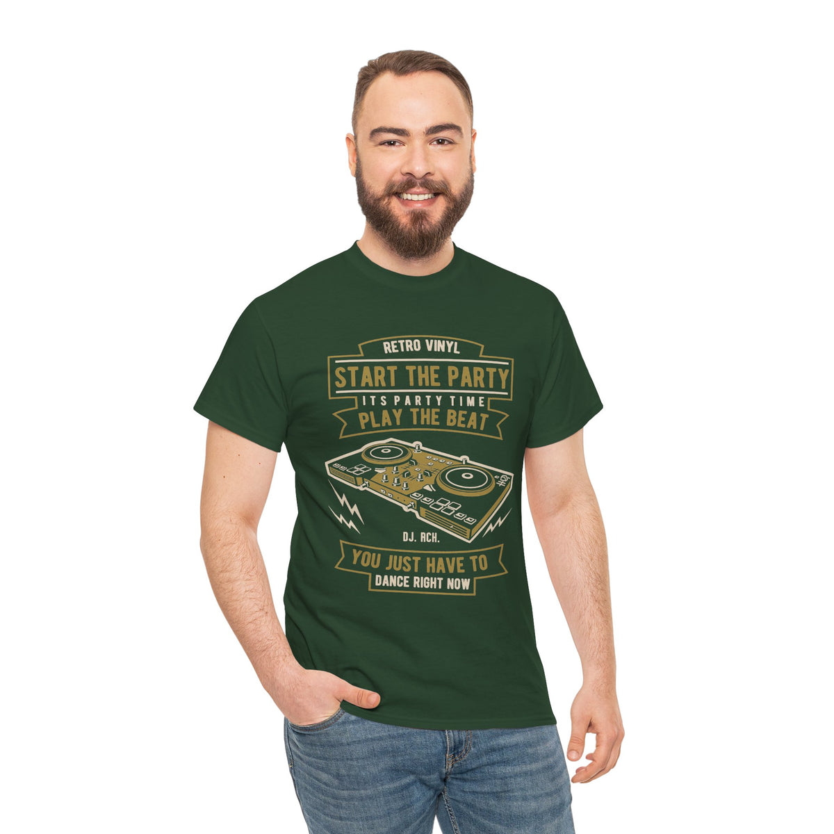Start the Party DJ Turntable Tee — Vintage Vinyl Music Shirt