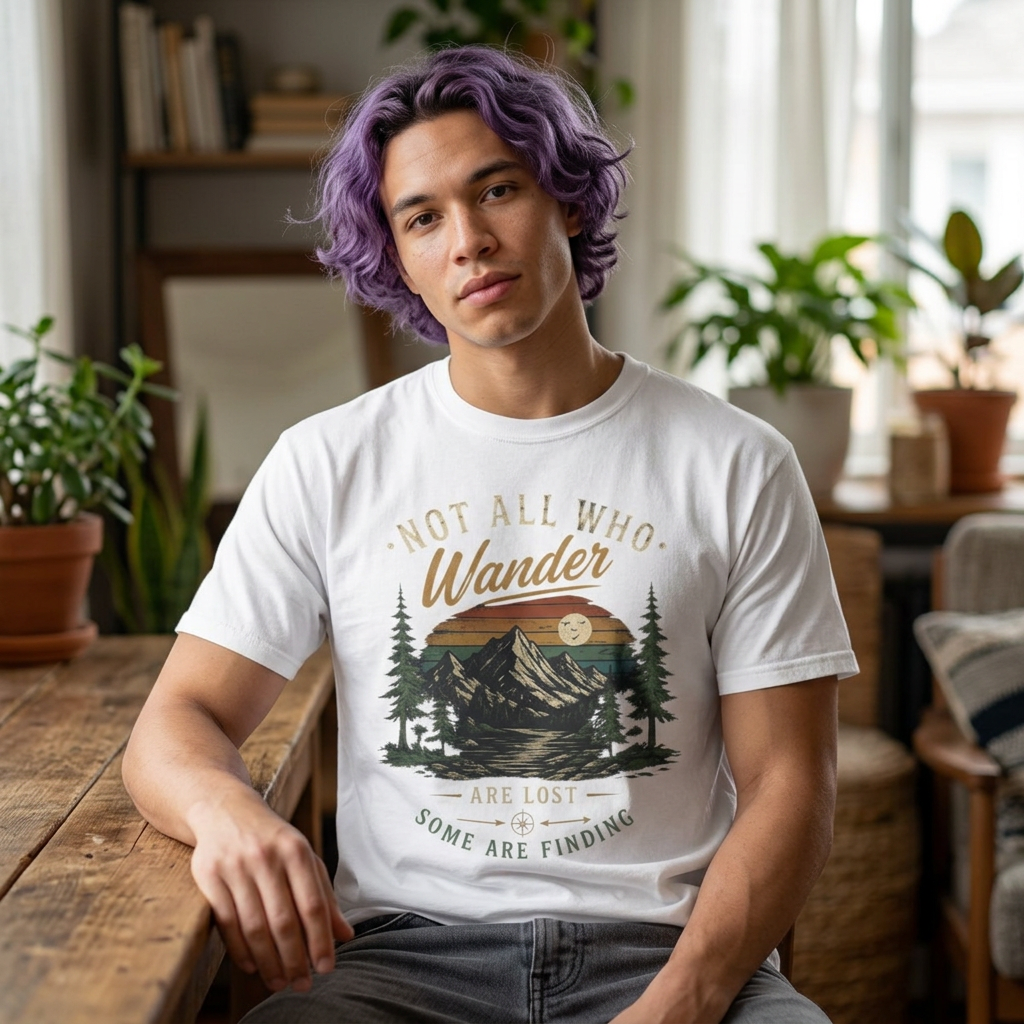 Not All Who Wander Are Lost T-shirt | Vintage Mountain Hiking Nature Tee