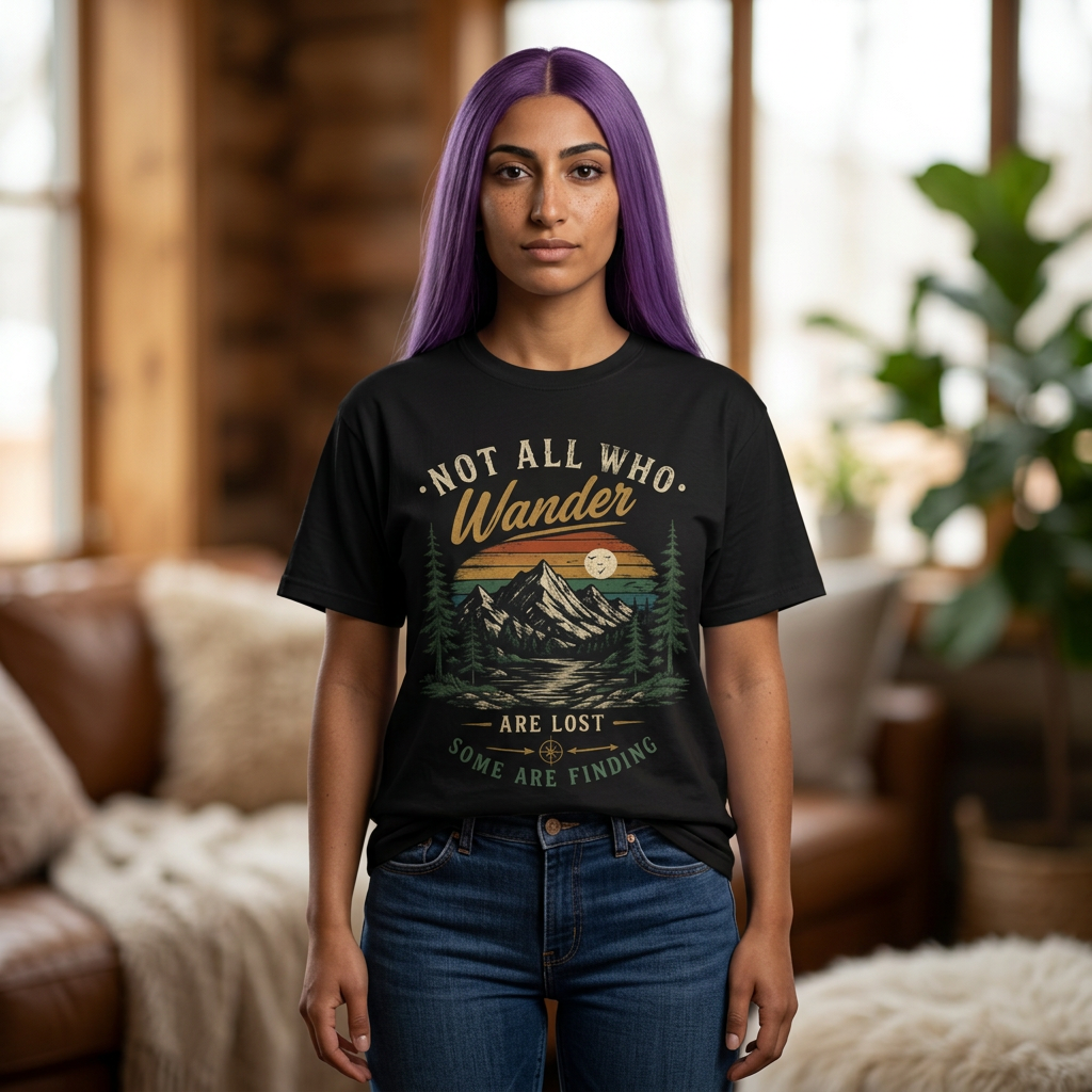 Not All Who Wander Are Lost T-shirt | Vintage Mountain Hiking Nature Tee