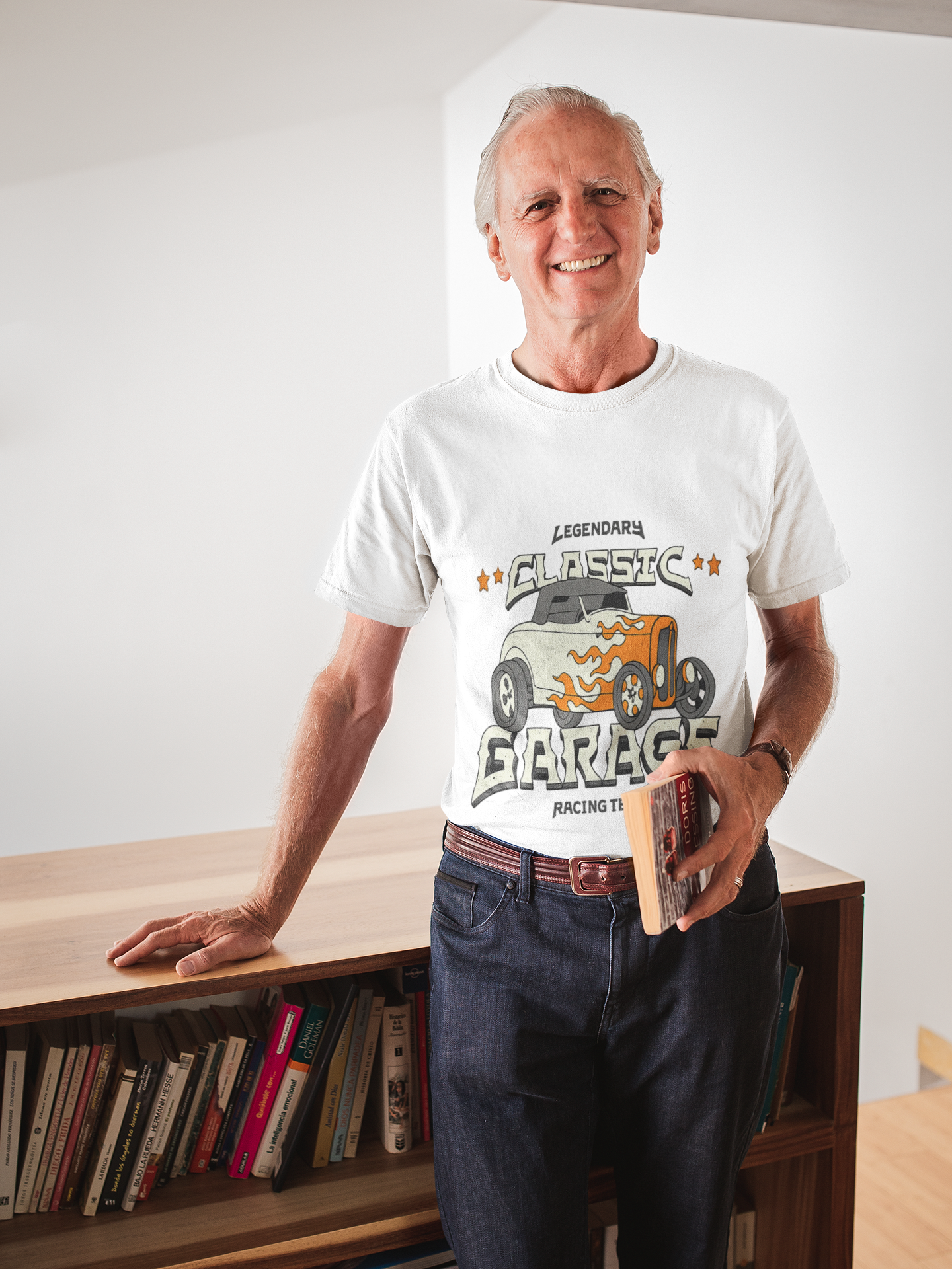 Classic Garage Hot Rod Illustration T-Shirt | Retro Racing Car Tee