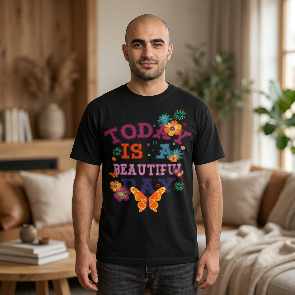 TODAY IS BEAUTIFUL Floral Butterfly T-shirt | Vintage Garden Vibe