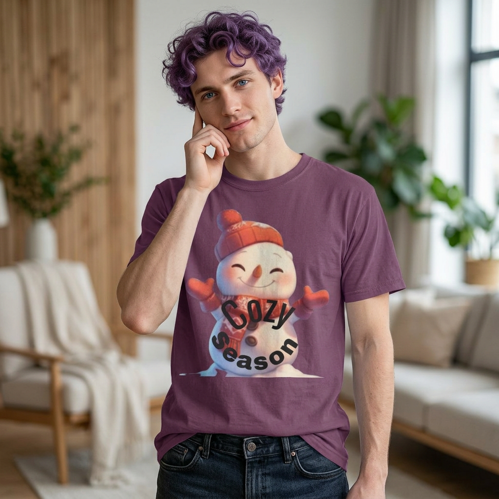 Cozy Season Snowman T-Shirt | Cute Winter Graphic Tee