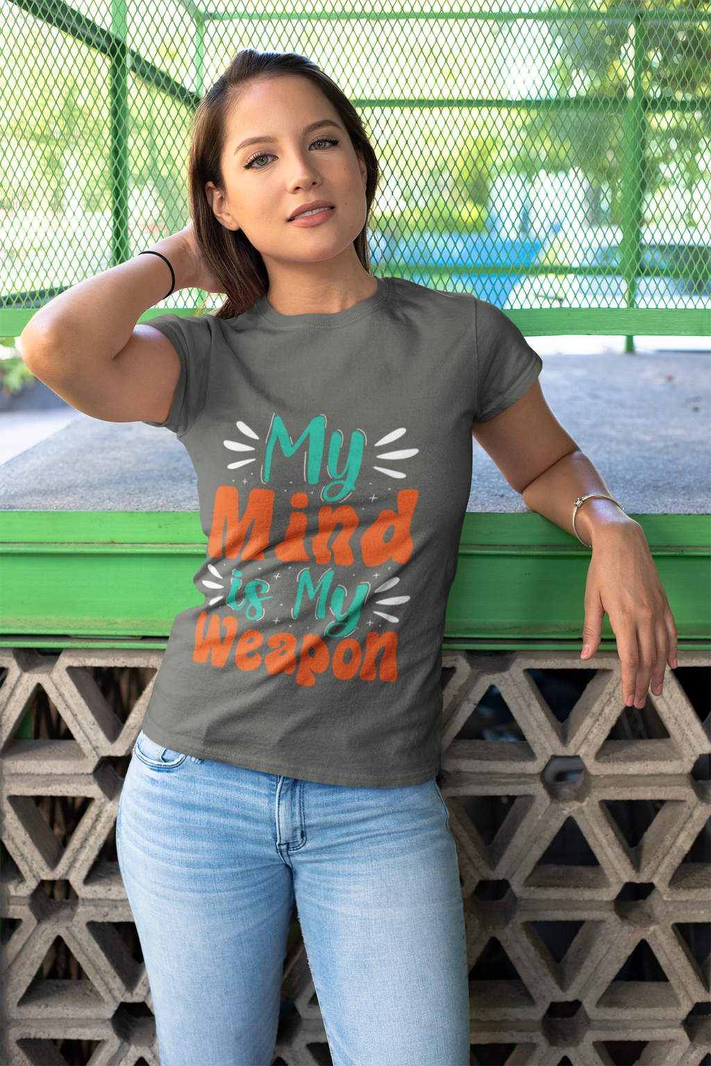 My Mind Is My Weapon T-shirt | Hand-lettered Typography, Garment-Dyed