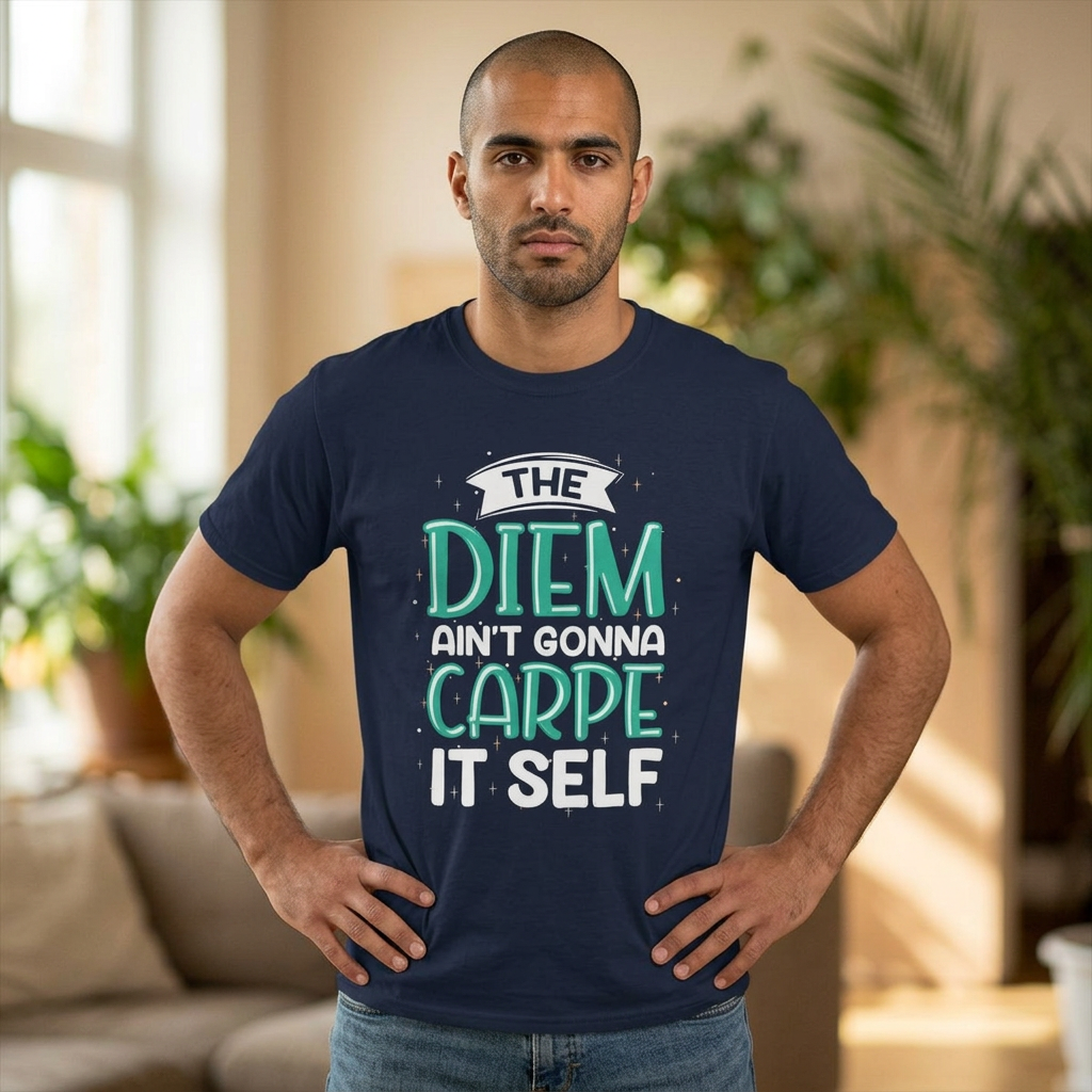 The Diem Aint Gonna Carpe Itself T Shirt Retro Motivational Graphic Tee