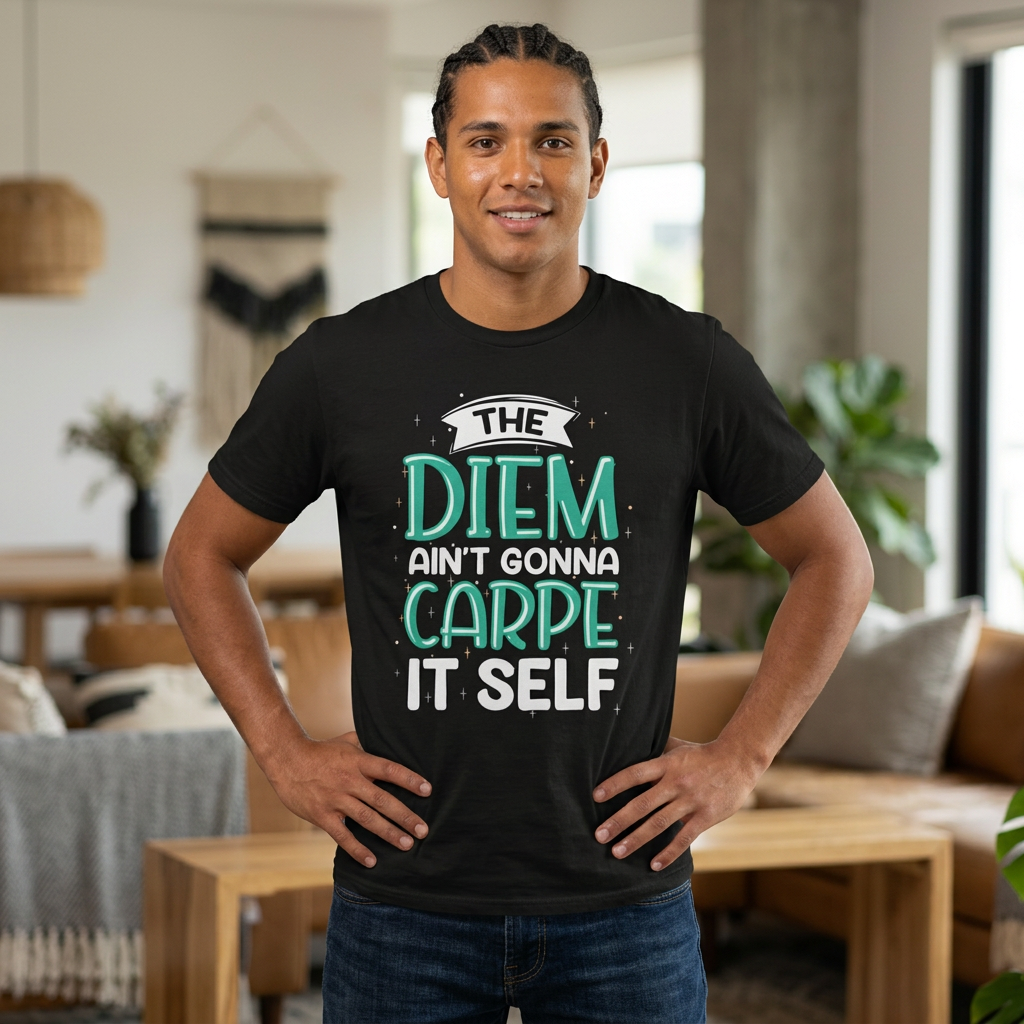The Diem Aint Gonna Carpe Itself T Shirt Retro Motivational Graphic Tee