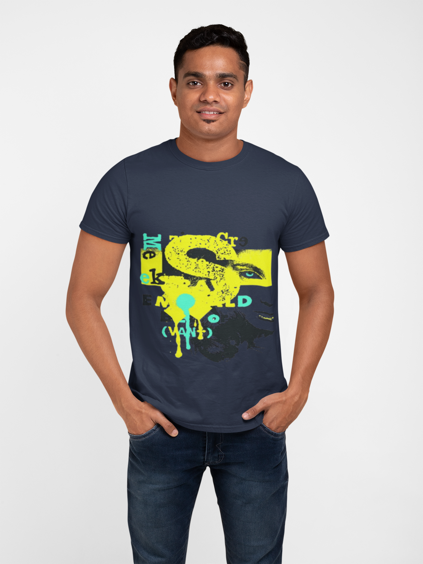 Neon Paint Splat Street Art T-Shirt | Black Crewneck, Urban Graphic Tee