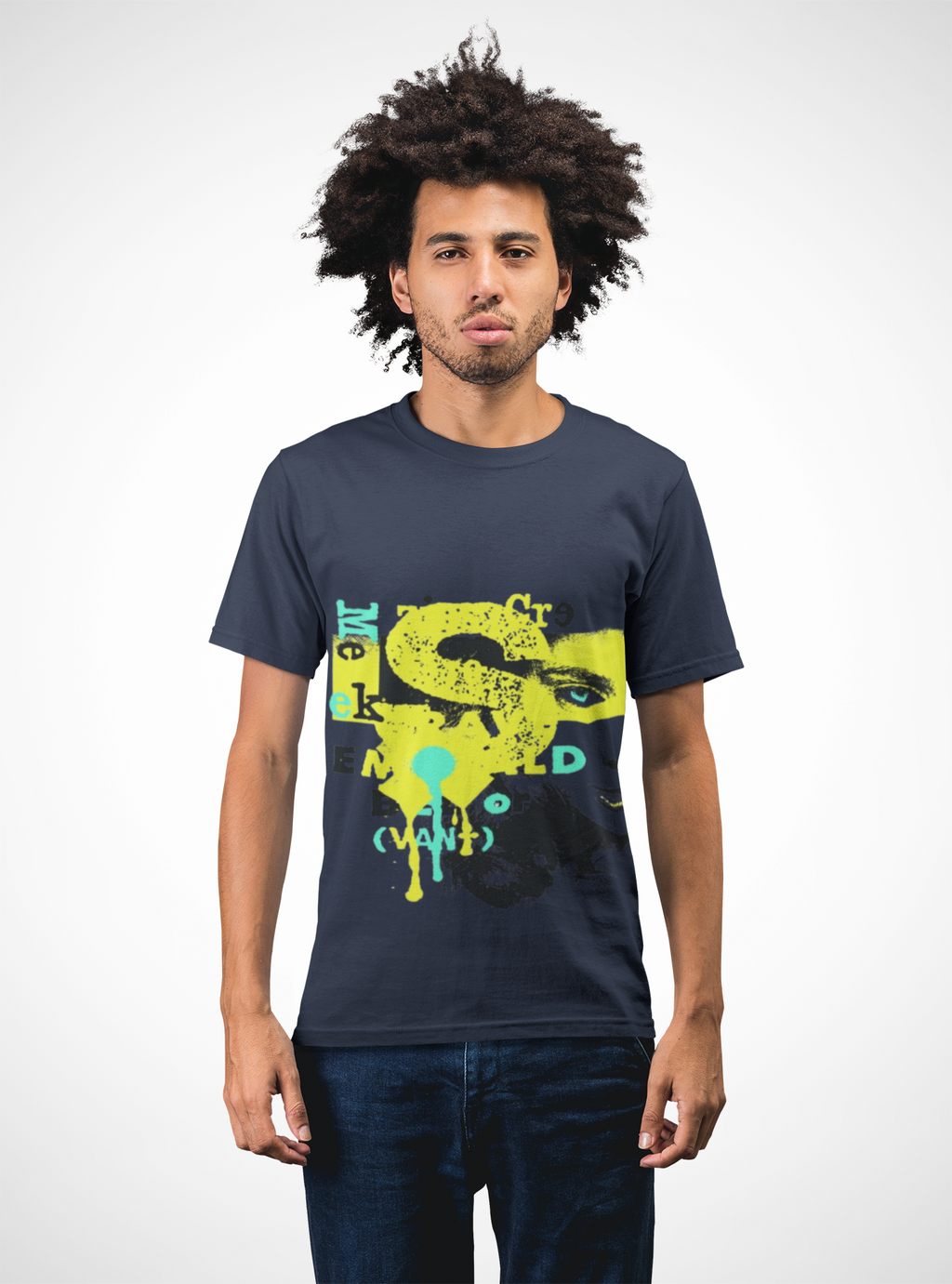 Neon Paint Splat Street Art T-Shirt | Black Crewneck, Urban Graphic Tee