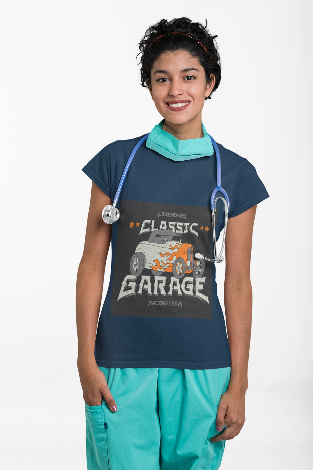 Hand-Drawn Hot Rod Graphic T-Shirt | Vintage Car Crew Tee