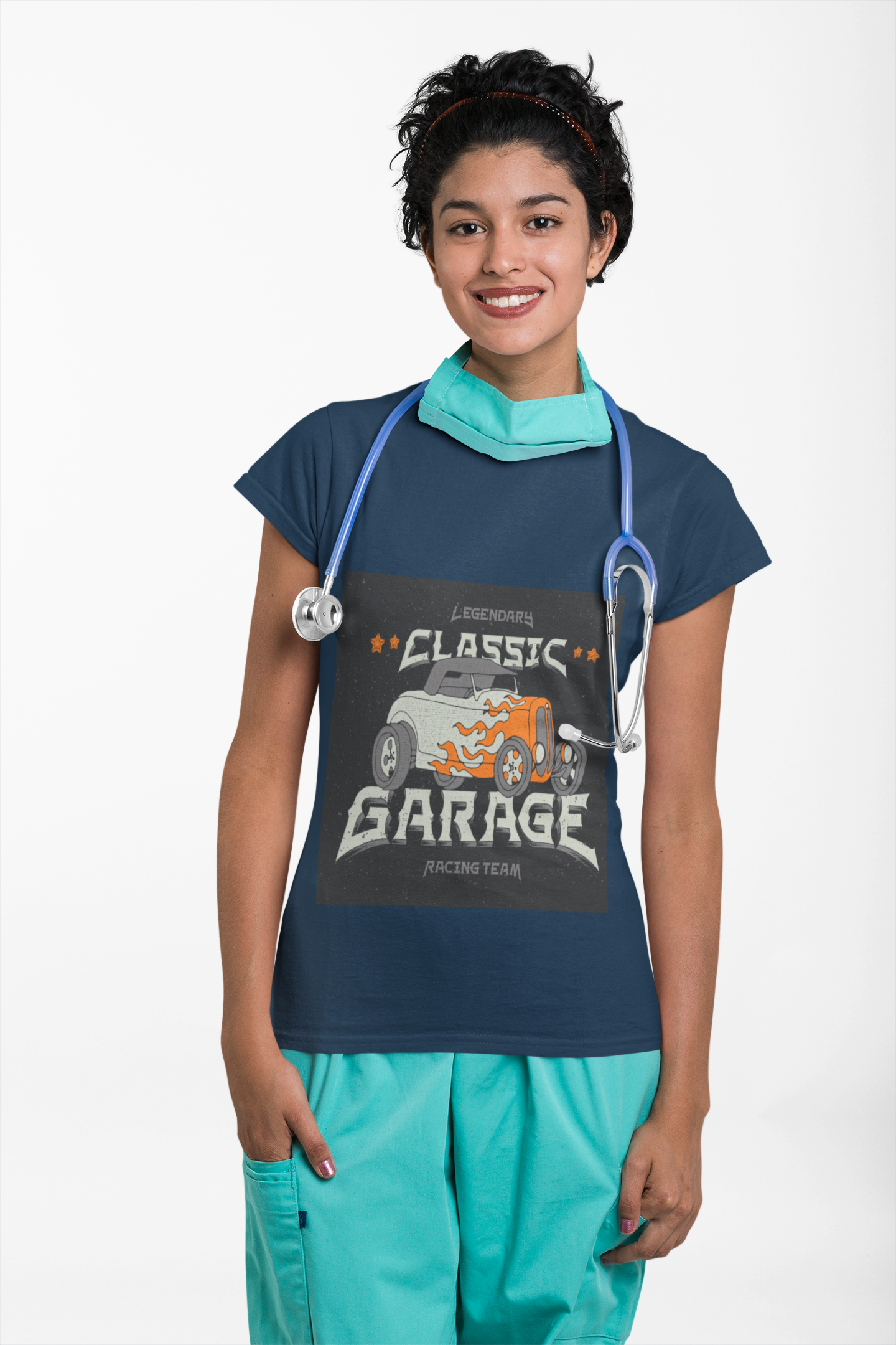 Hand-Drawn Hot Rod Graphic T-Shirt | Vintage Car Crew Tee