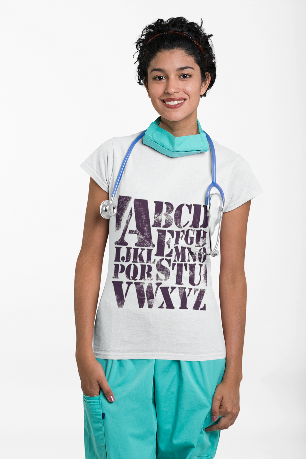 Vintage Stencil Alphabet T-Shirt | Garment-Dyed Heavyweight Tee