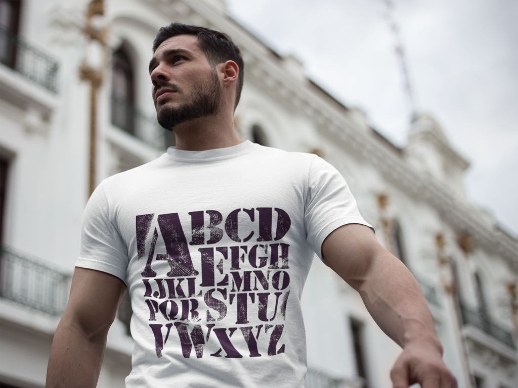 Vintage Stencil Alphabet T-Shirt | Garment-Dyed Heavyweight Tee