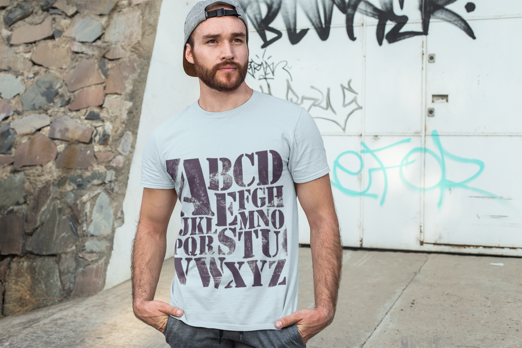 Vintage Stencil Alphabet T-Shirt | Garment-Dyed Heavyweight Tee