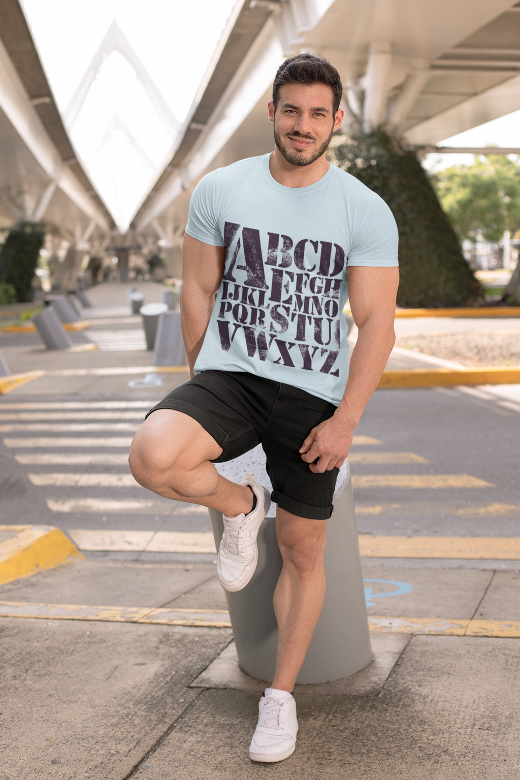 Vintage Stencil Alphabet T-Shirt | Garment-Dyed Heavyweight Tee