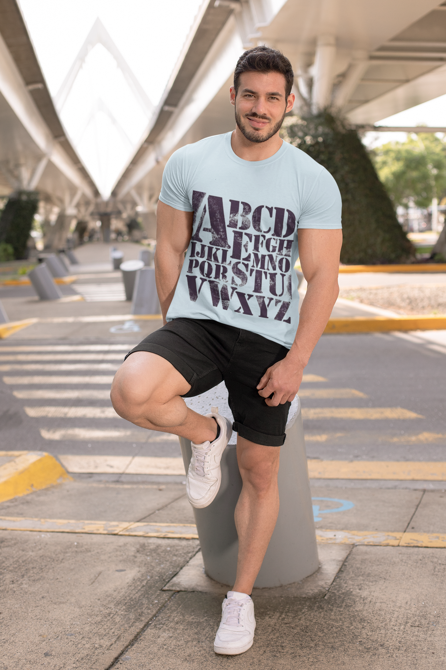 Vintage Stencil Alphabet T-Shirt | Garment-Dyed Heavyweight Tee