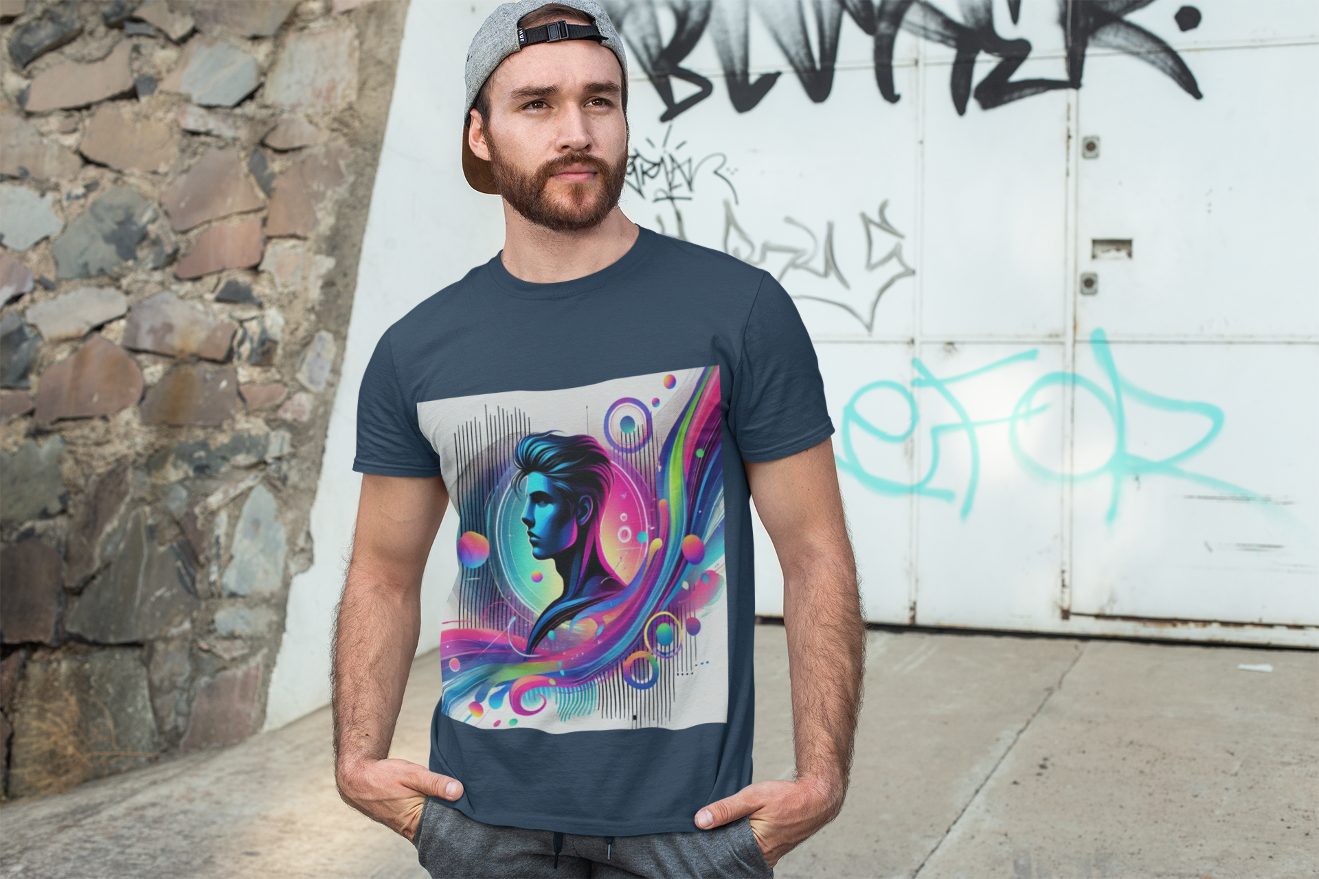 Abstract Graphic T Shirt Unisex Relaxed Fit Casual Tee