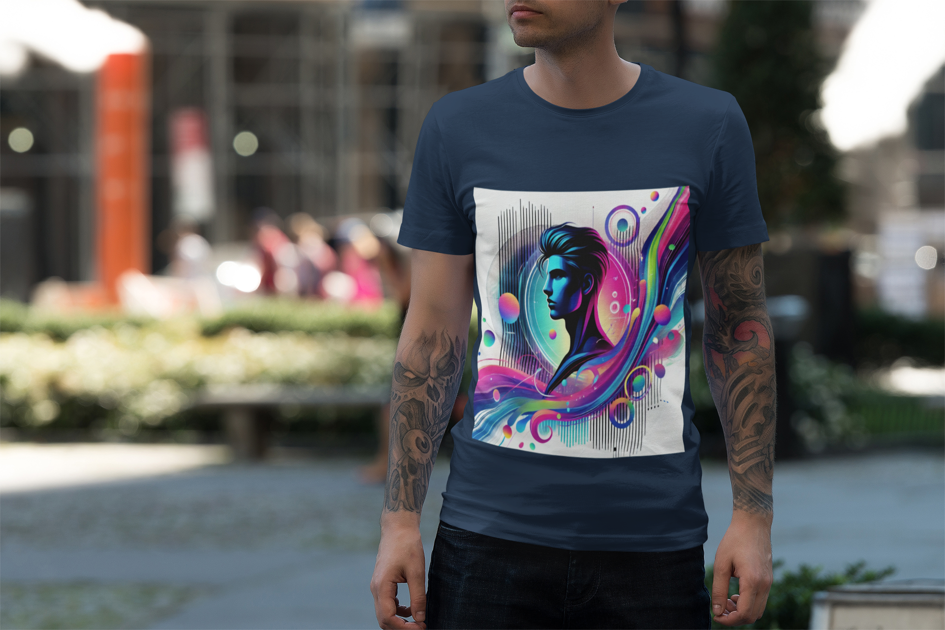 Abstract Graphic T Shirt Unisex Relaxed Fit Casual Tee