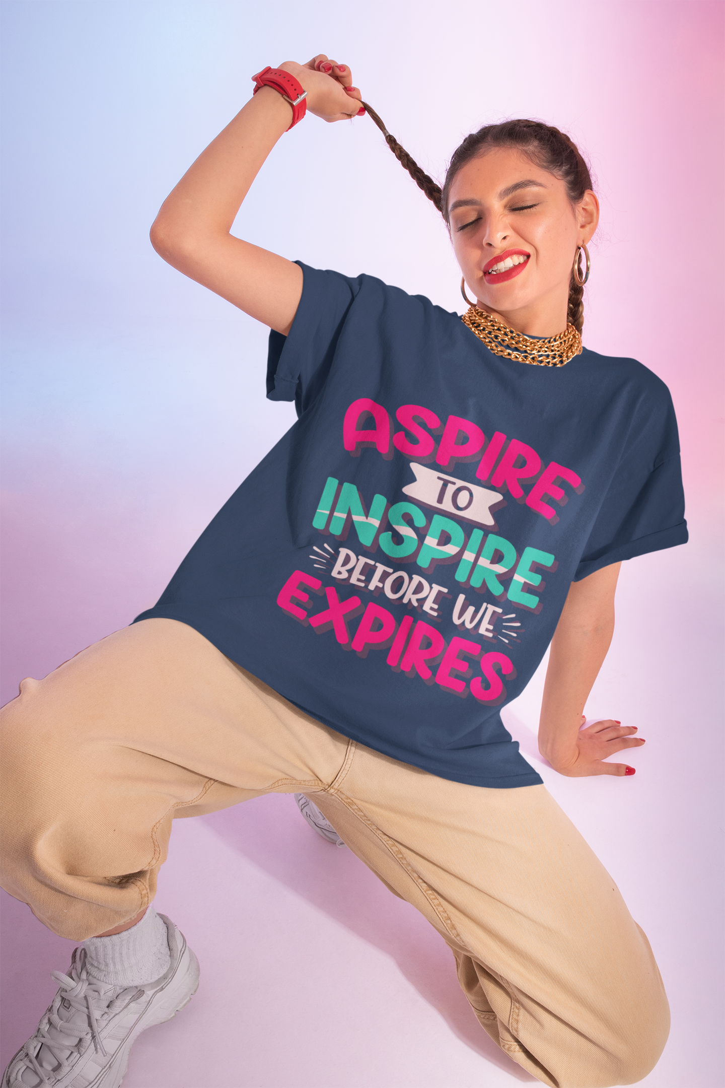 Aspire to Inspire Before We Expire T-Shirt | Vintage Motivational Graphic Tee