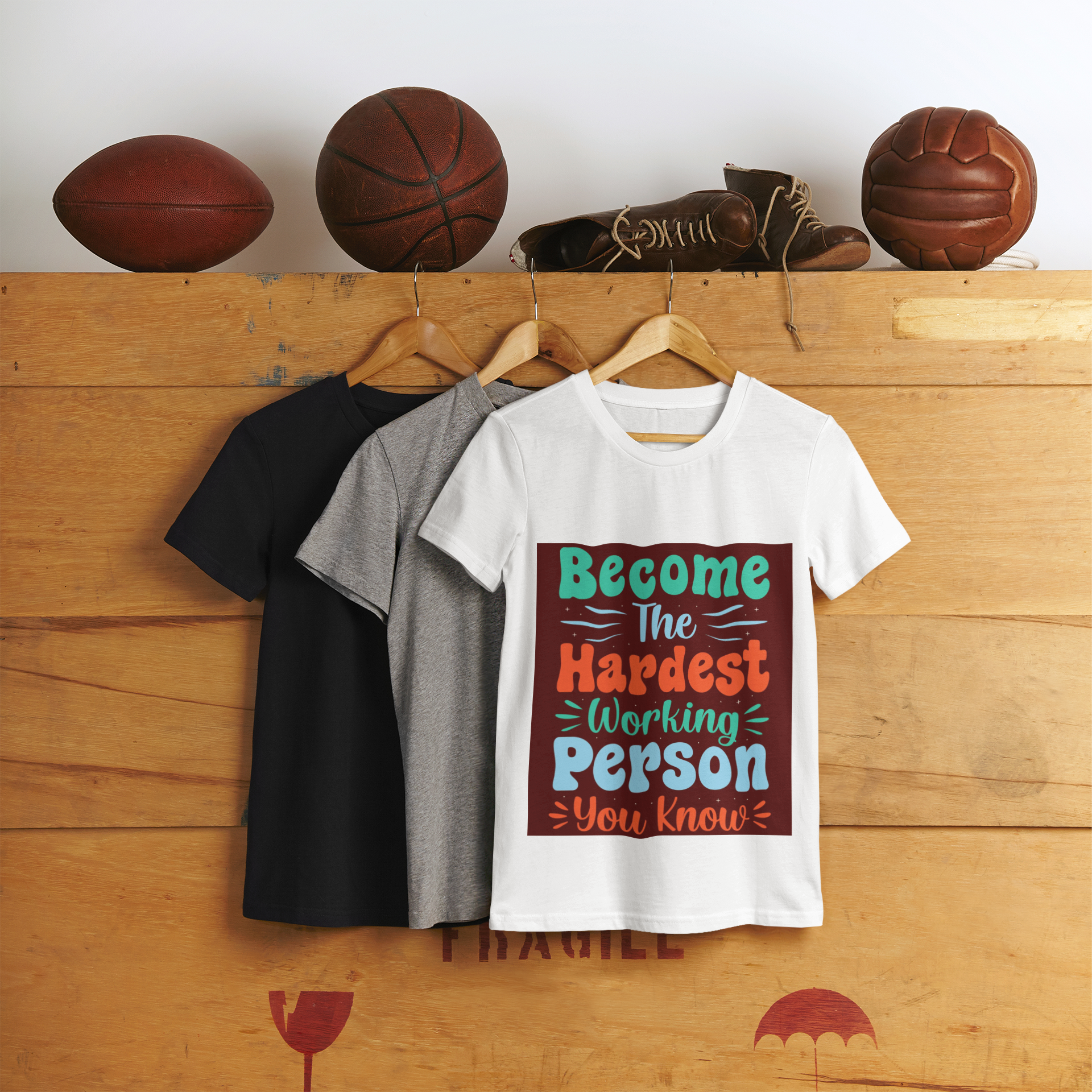 Bold Hand-Lettered Motivational Typography T-Shirt | Colorful Pep Talk Chest Print