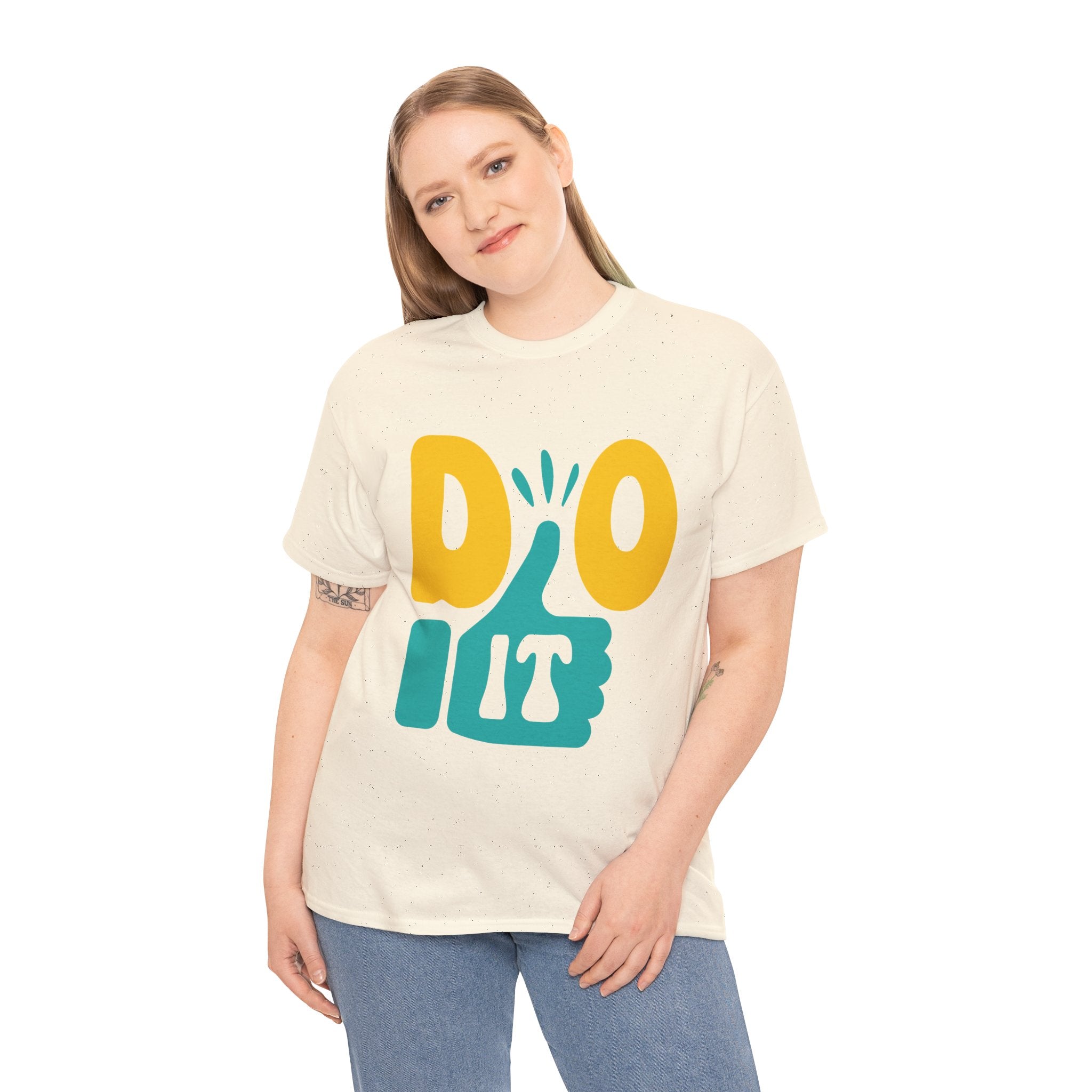 Thumbs Up Encouragement Tee | Yellow Teal Thumbs Up Graphic T-Shirt