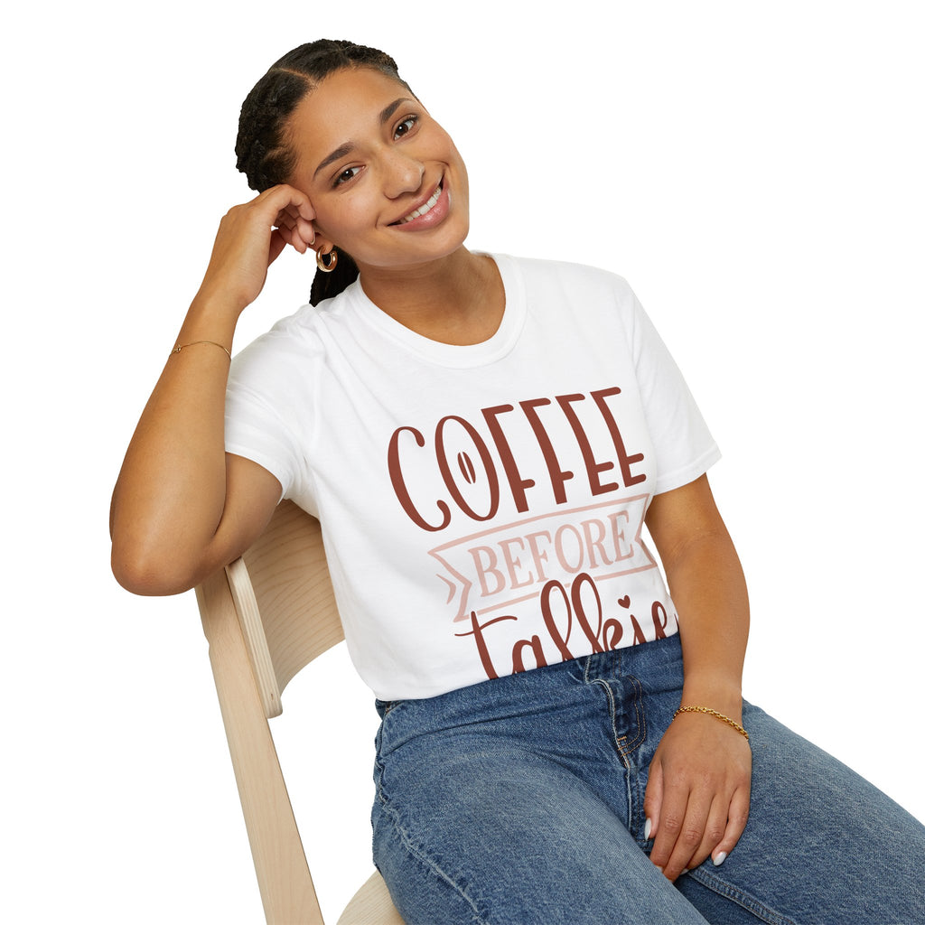 Coffee Before Talkie T-Shirt — Funny Morning Coffee Tee for Coffee Lovers