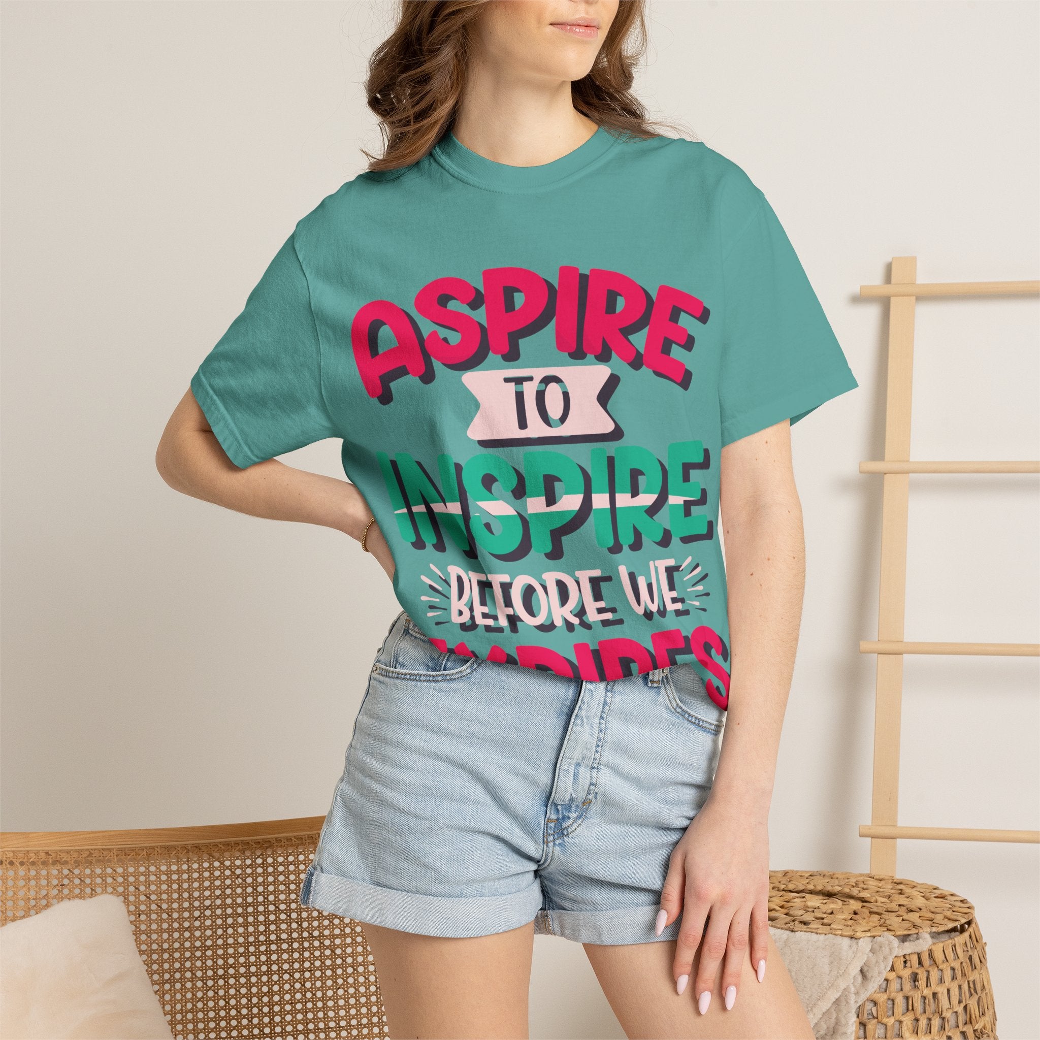 Aspire to Inspire Before We Expire T-Shirt | Vintage Motivational Graphic Tee