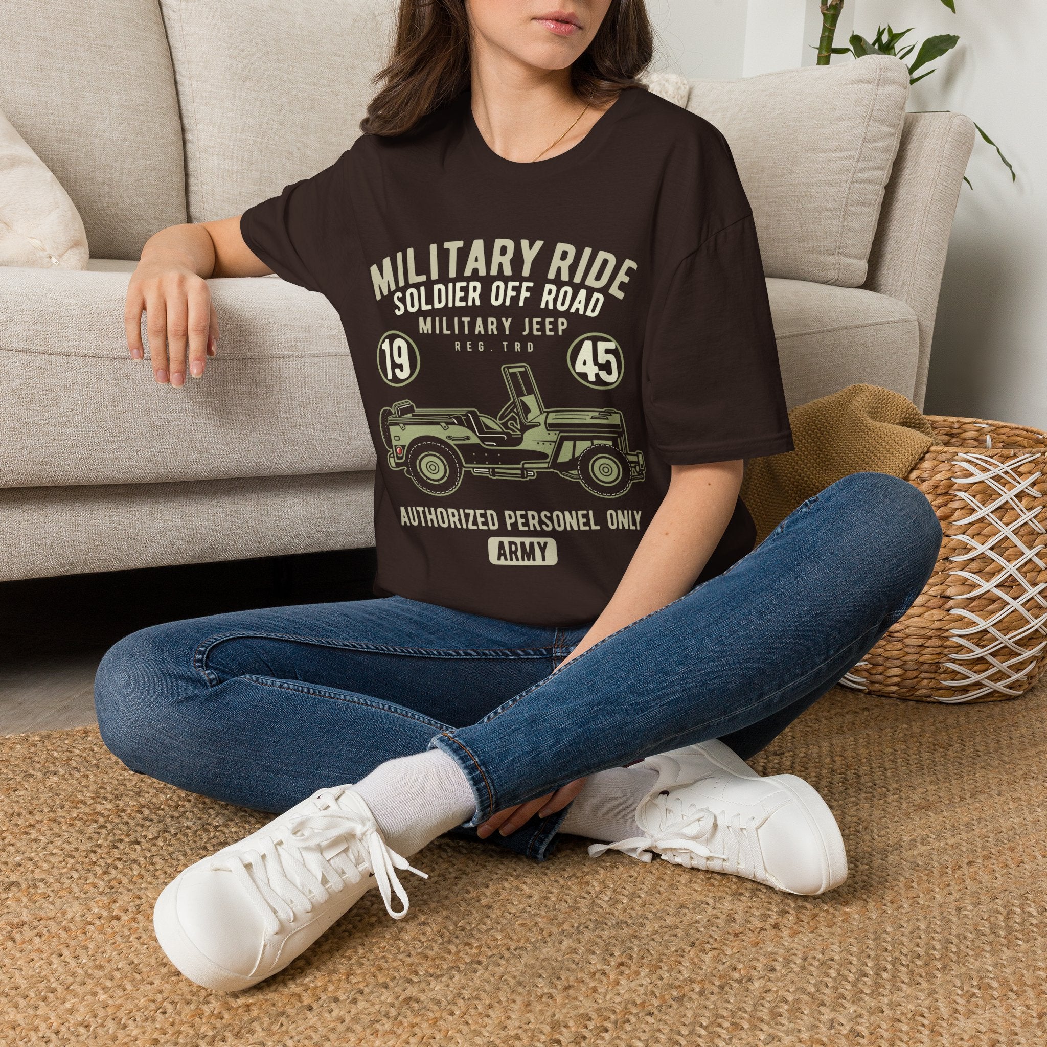 Military Ride Vintage Jeep T-Shirt | 1945 Army Off Road Tee