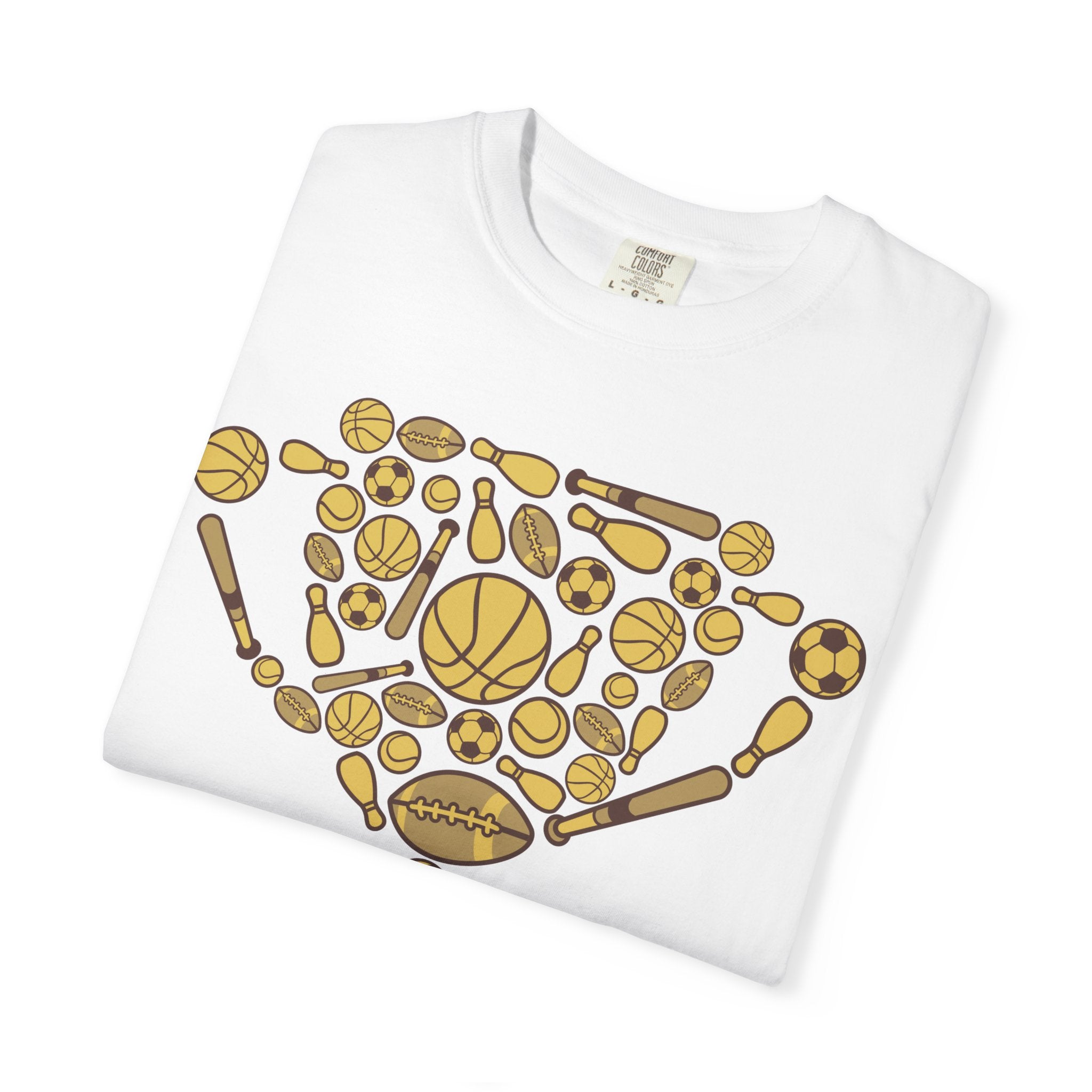 Sports Icon Hourglass T-shirt | Athletic Icons Graphic Tee