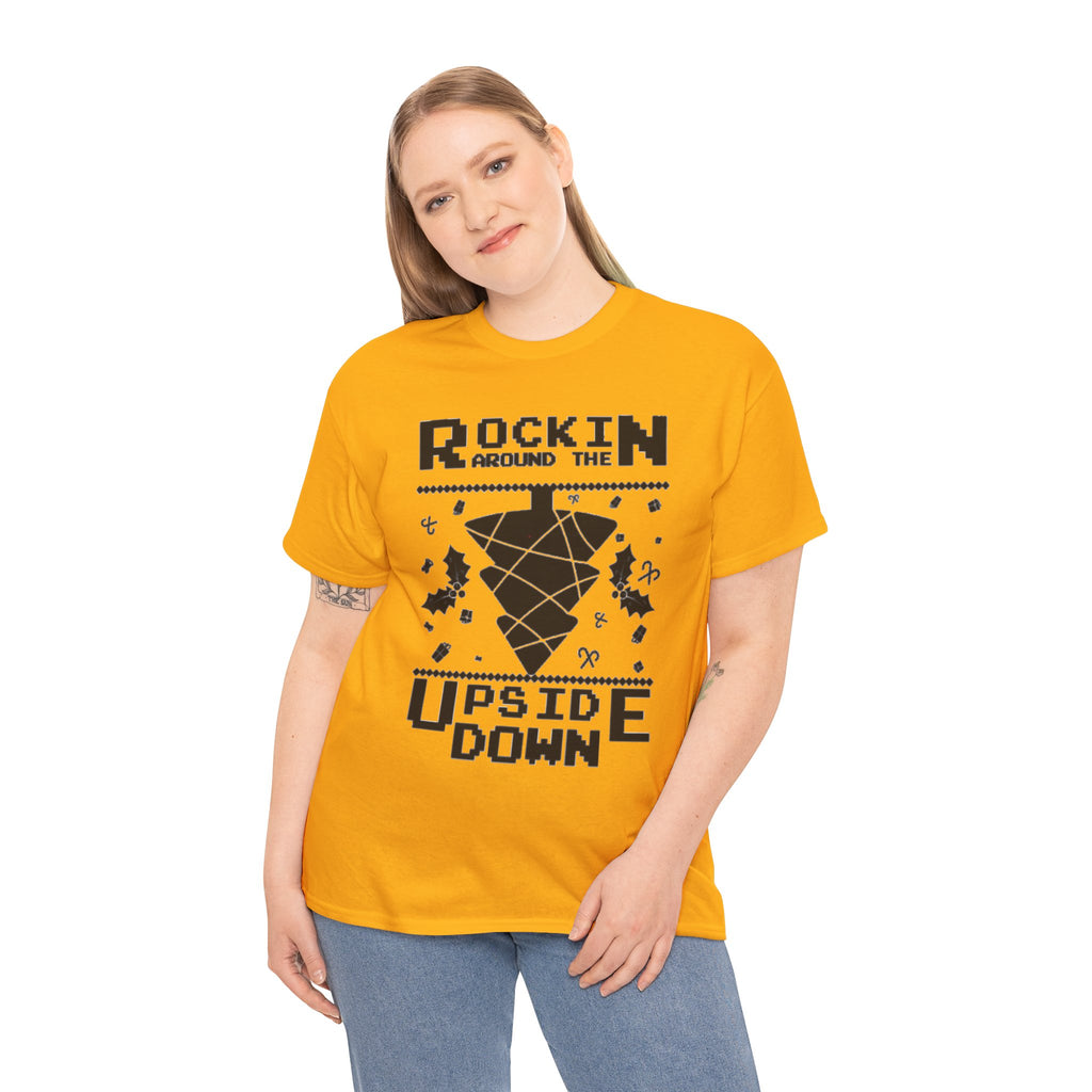 Rockin Around the Upside Down Pixel Poster Tee | Retro Arcade Synth Vibe