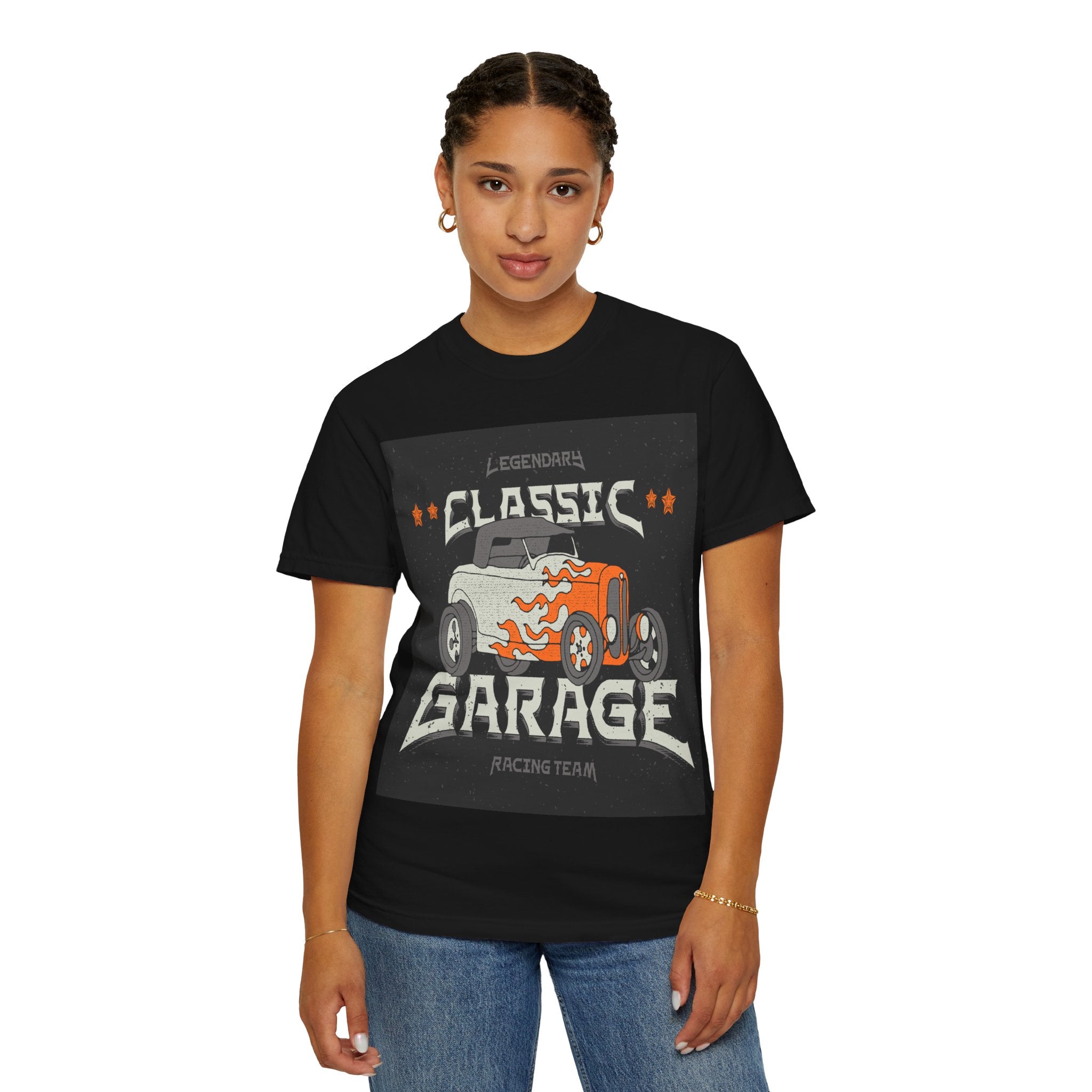Hand-Drawn Hot Rod Graphic T-Shirt | Vintage Car Crew Tee