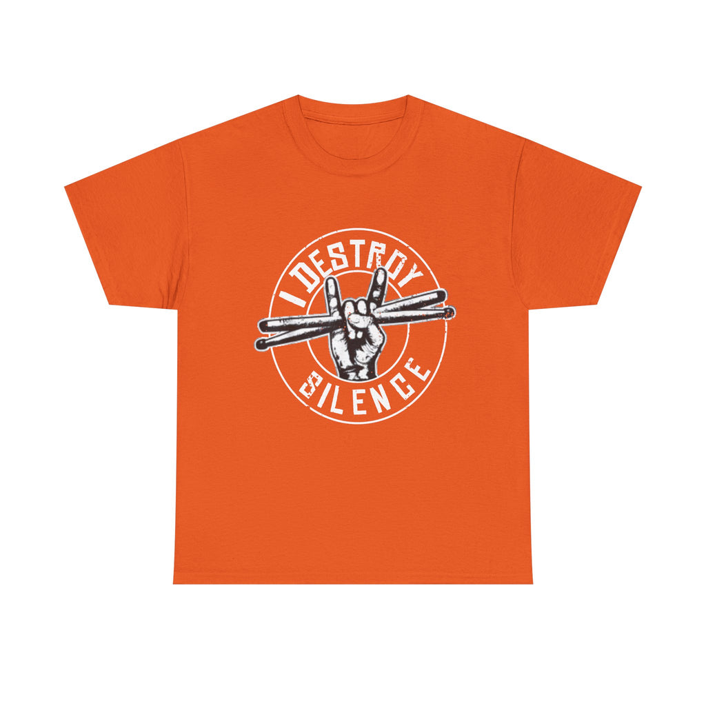 I Destroy Silence Drumsticks Tee, Drummer Shirt | Rock Band Musician Tee