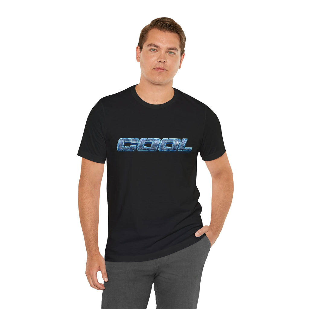 Metallic Blue "COOL" Graphic Tee | Jersey Short Sleeve Tee