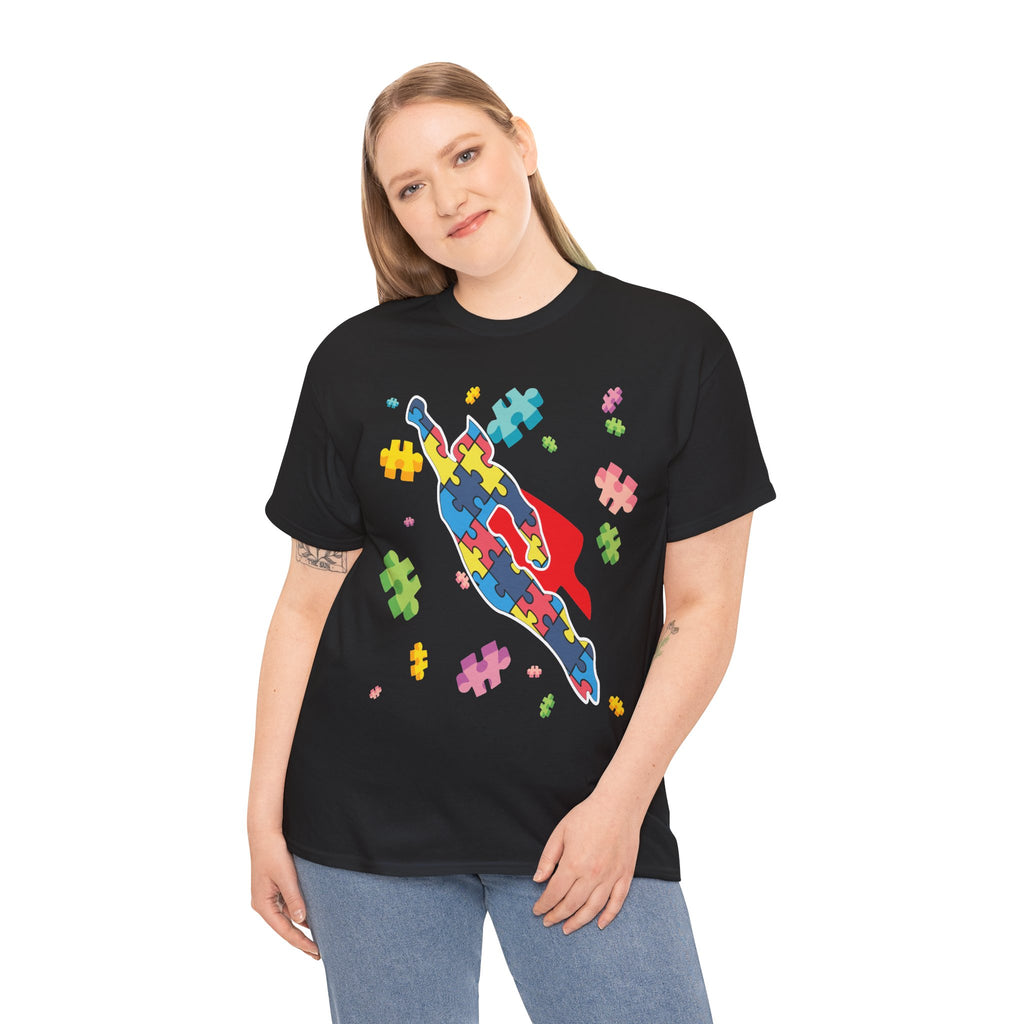 Puzzle Pieces Rocket Tee | Neurodiversity Puzzle Rocket Shirt