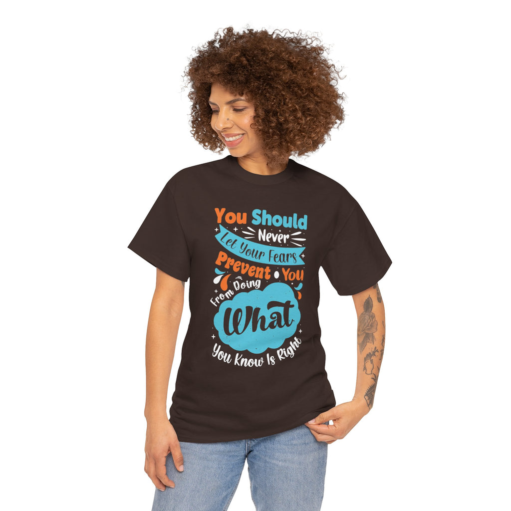 Move Past Doubt Tee | Bold Hand-Lettered Blue & Orange Typography