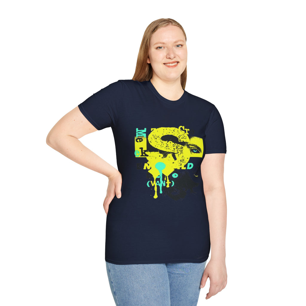Neon Paint Splat Street Art T-Shirt | Black Crewneck, Urban Graphic Tee