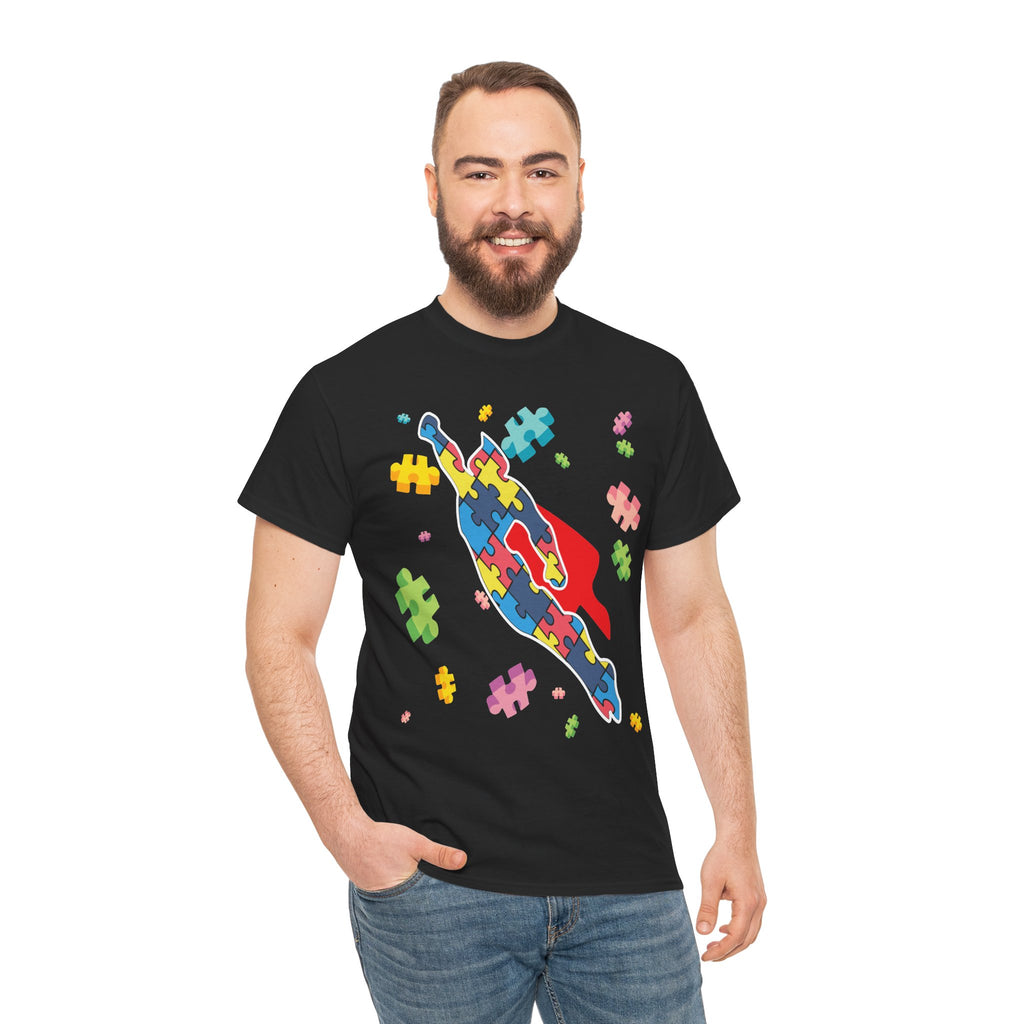 Puzzle Pieces Rocket Tee | Neurodiversity Puzzle Rocket Shirt