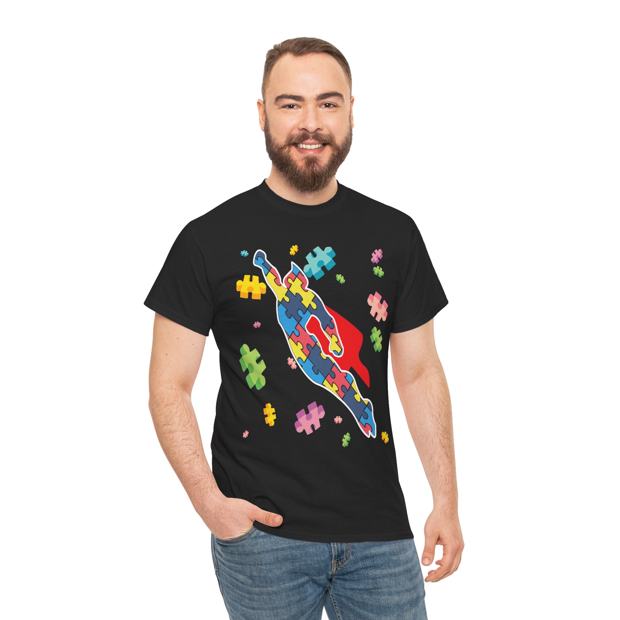 Puzzle Pieces Rocket Tee | Neurodiversity Puzzle Rocket Shirt