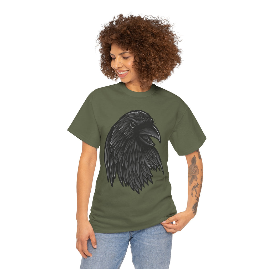 Raven Head Graphic Tee — Gothic Black Crow T-Shirt