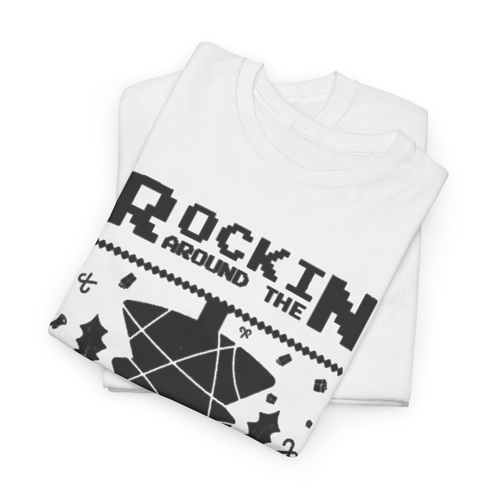 Rockin Around the Upside Down Pixel Poster Tee | Retro Arcade Synth Vibe