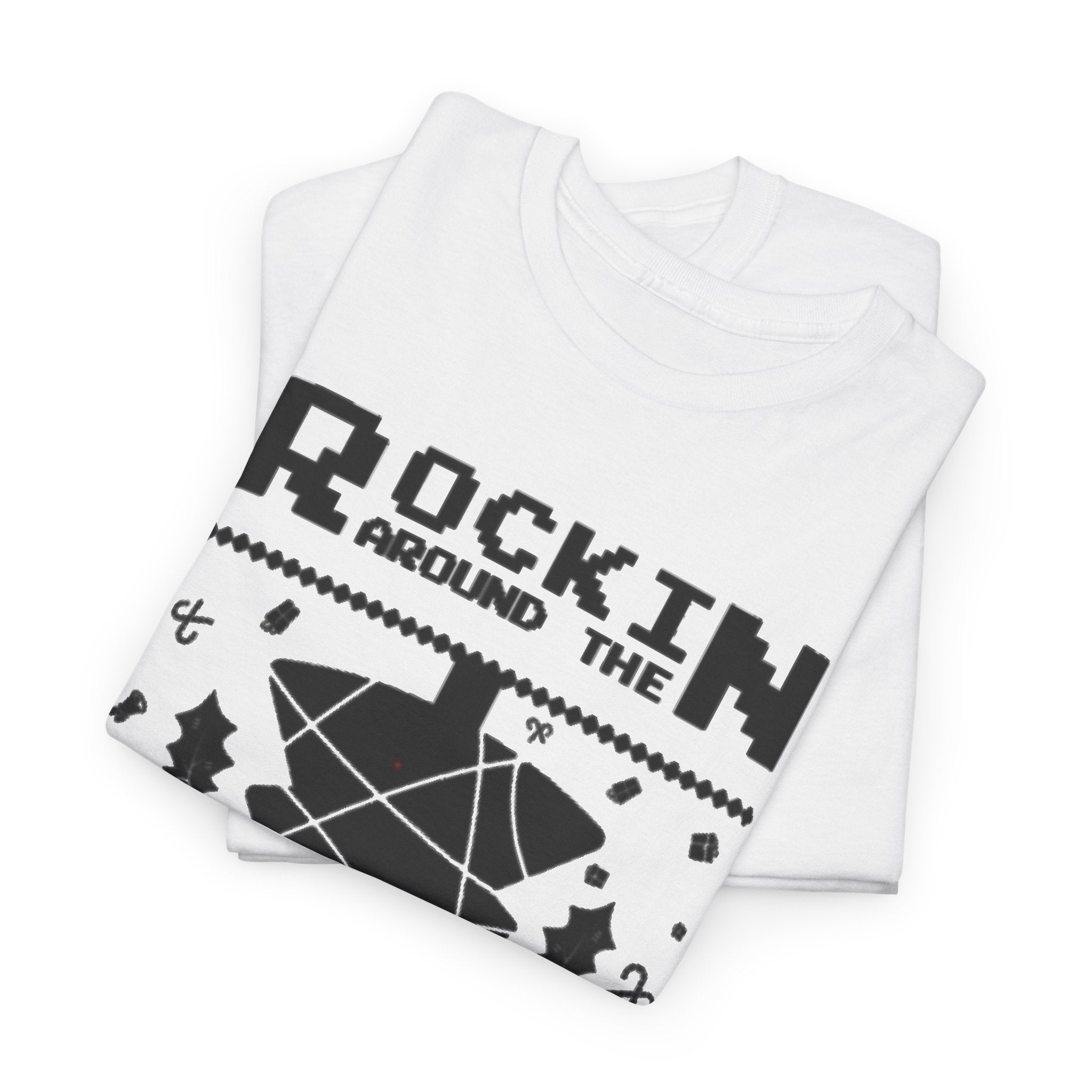Rockin Around the Upside Down Pixel Poster Tee | Retro Arcade Synth Vibe
