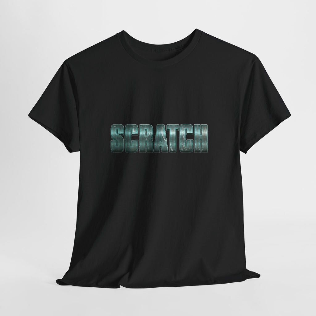 Scratch metallic text Tee | graphic word shirt, typographic design