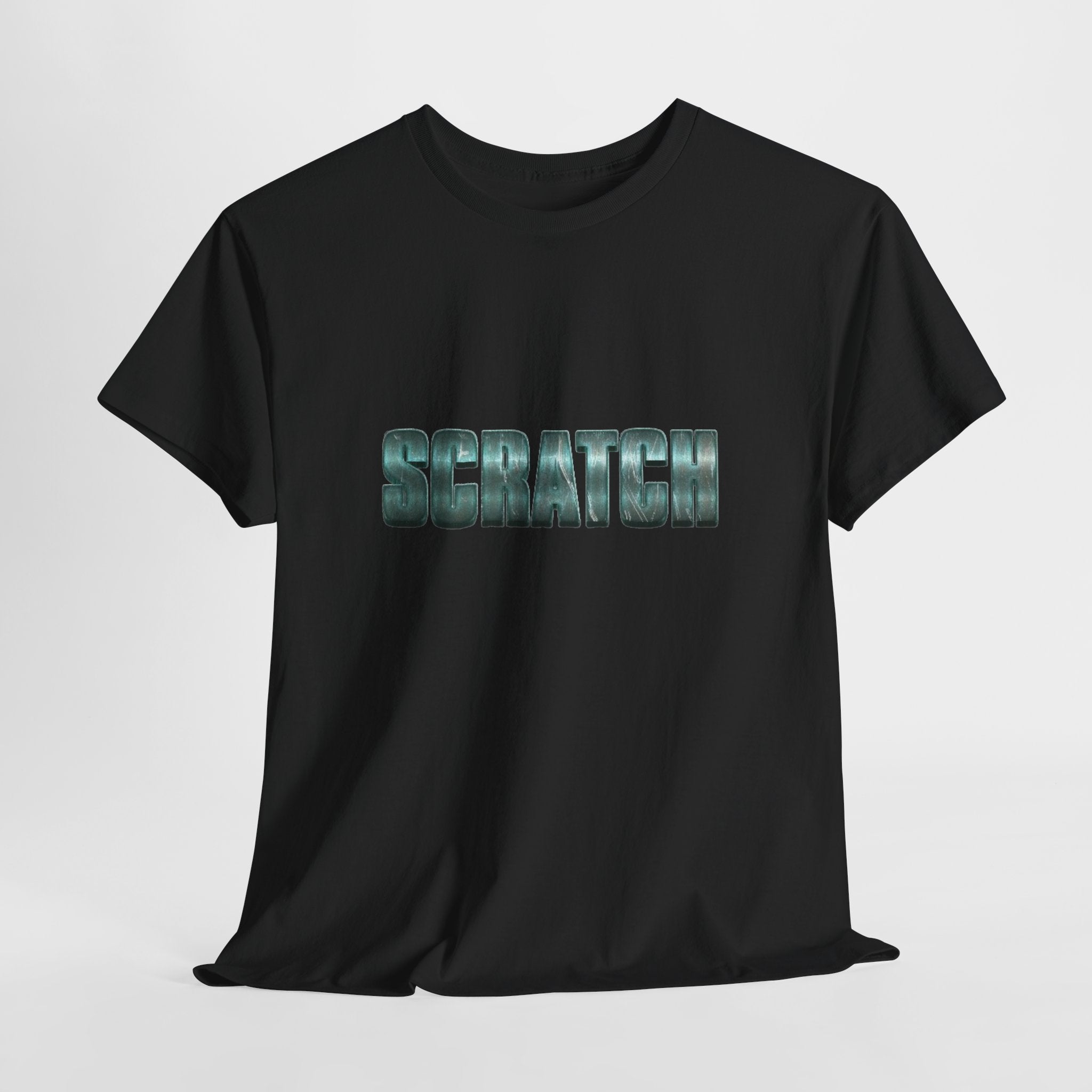 Scratch metallic text Tee | graphic word shirt, typographic design