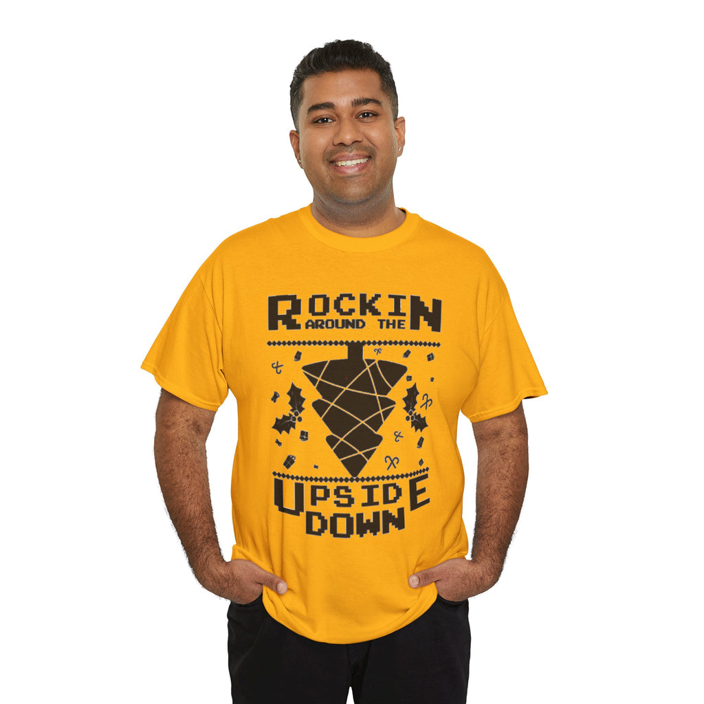 Rockin Around the Upside Down Pixel Poster Tee | Retro Arcade Synth Vibe