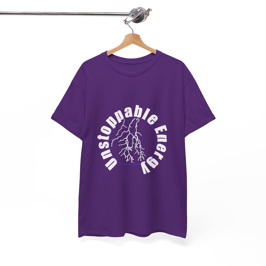 Unstoppable Energy lightning circle Tee | Minimalist bold white on black