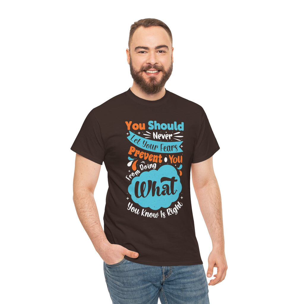 Move Past Doubt Tee | Bold Hand-Lettered Blue & Orange Typography