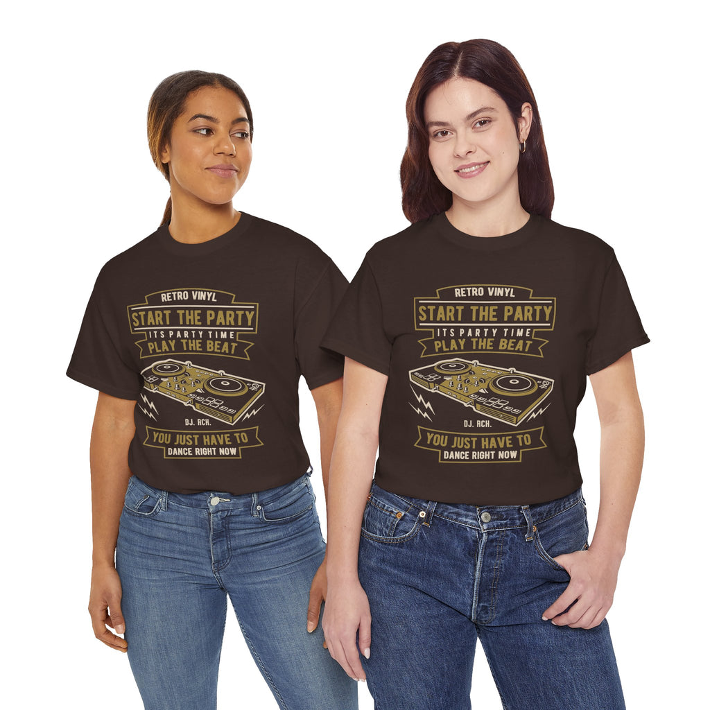 Start the Party DJ Turntable Tee — Vintage Vinyl Music Shirt
